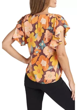 DR2 by Daniel Rainn Floral Top with Ruffle Sleeves 6 DR2 by Daniel Rainn Floral Top with Ruffle Sleeves -DR2 by Daniel Rainn Shop Belk 1478