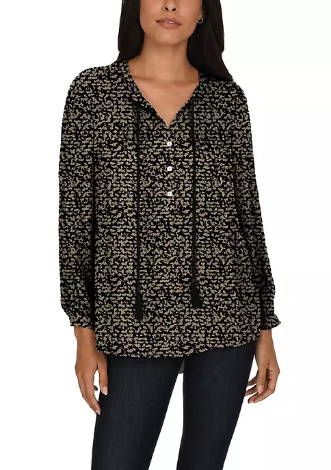 DR2 by Daniel Rainn Long Sleeve Tassel Woven Top 3 DR2 by Daniel Rainn Long Sleeve Tassel Woven Top - Image 3