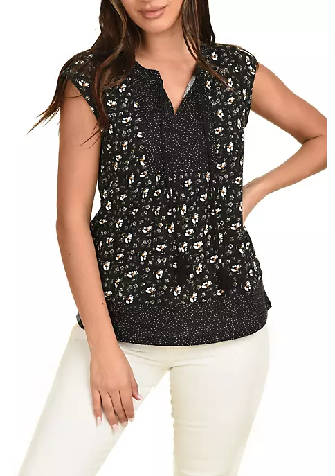 DR2 by Daniel Rainn Short Sleeve Top Blouse with Tassels 1 DR2 by Daniel Rainn Short Sleeve Top Blouse with Tassels