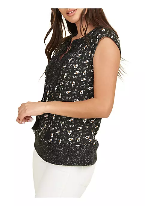 DR2 by Daniel Rainn Short Sleeve Top Blouse with Tassels 2 DR2 by Daniel Rainn Short Sleeve Top Blouse with Tassels - Image 2