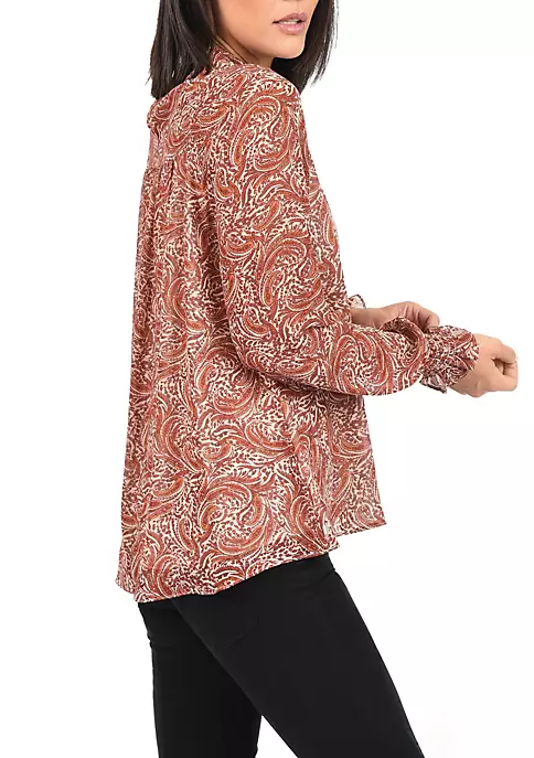 DR2 by Daniel Rainn Clip-Dot Blouse with Long Puff Sleeves 2 DR2 by Daniel Rainn Clip-Dot Blouse with Long Puff Sleeves - Image 2