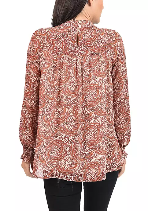 DR2 by Daniel Rainn Clip-Dot Blouse with Long Puff Sleeves 3 DR2 by Daniel Rainn Clip-Dot Blouse with Long Puff Sleeves - Image 3