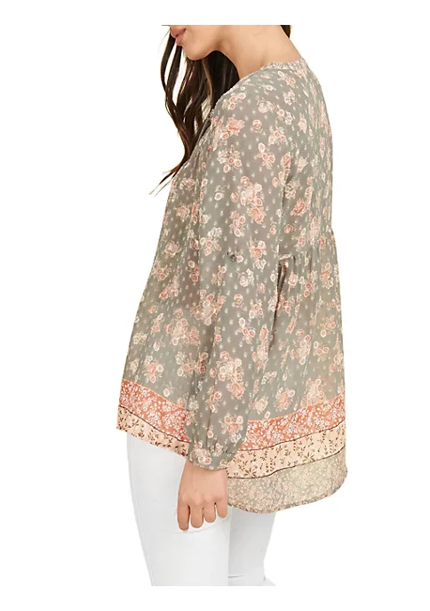 DR2 by Daniel Rainn Colorblock Tunic Top Blouse with Tassels 2 DR2 by Daniel Rainn Colorblock Tunic Top Blouse with Tassels - Image 2