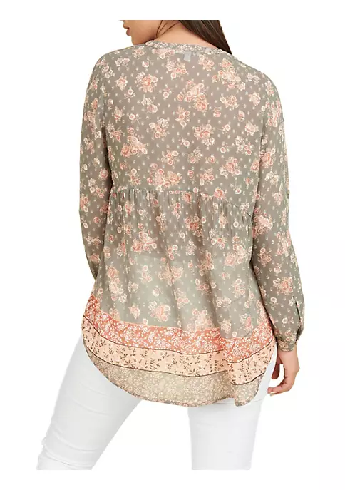 DR2 by Daniel Rainn Colorblock Tunic Top Blouse with Tassels 3 DR2 by Daniel Rainn Colorblock Tunic Top Blouse with Tassels - Image 3