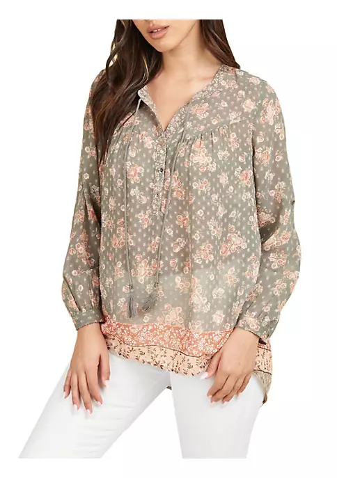 DR2 by Daniel Rainn Colorblock Tunic Top Blouse with Tassels 4 DR2 by Daniel Rainn Colorblock Tunic Top Blouse with Tassels - Image 4