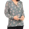 DR2 by Daniel Rainn Long Sleeve Top Blouse with Bow-Tie Neck