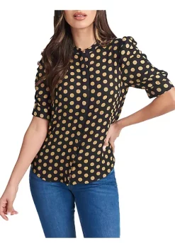 DR2 by Daniel Rainn Button Down Top Blouse with Puff Sleeves -DR2 by Daniel Rainn Shop Belk 1570