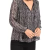 DR2 by Daniel Rainn Long Sleeve Peasant Top Blouse with Tassels