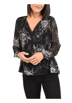 DR2 by Daniel Rainn Long Sleeve Peasant Top Blouse with Tassels -DR2 by Daniel Rainn Shop Belk 1586