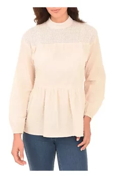 DR2 by Daniel Rainn Long Sleeve Clip-Dot Top