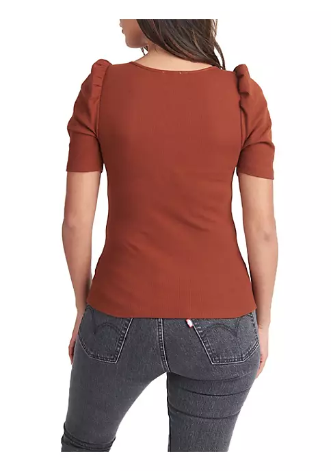 DR2 by Daniel Rainn Puff Sleeve Knit Top Blouse 3 DR2 by Daniel Rainn Puff Sleeve Knit Top Blouse - Image 3