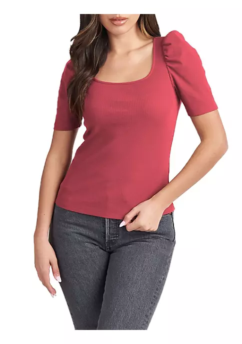 DR2 by Daniel Rainn Puff Sleeve Knit Top Blouse 6 DR2 by Daniel Rainn Puff Sleeve Knit Top Blouse - Image 6