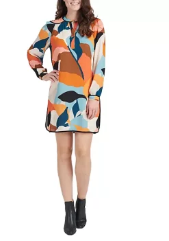 DR2 by Daniel Rainn Long Sleeve Dress with Split V-Neck