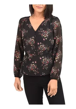 DR2 by Daniel Rainn Boho V-Neck Peasant Top Blouse