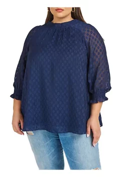 DR2 by Daniel Rainn Plus Size Clip-Dot Blouse with 3/4 Sleeves 8 DR2 by Daniel Rainn Plus Size Clip-Dot Blouse with 3/4 Sleeves -DR2 by Daniel Rainn Shop Belk 1637