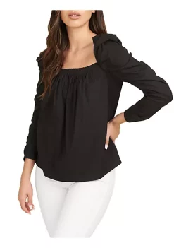 DR2 by Daniel Rainn Ruched Sleeve Top Blouse