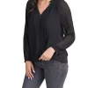 DR2 by Daniel Rainn Pleated Tunic Top Blouse