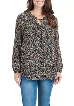 DR2 by Daniel Rainn Sheer Long Sleeve Tunic Top with Ruffle Collar -DR2 by Daniel Rainn Shop Belk 1656