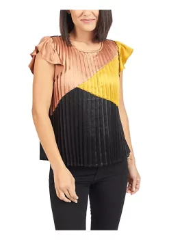 DR2 by Daniel Rainn Pleated Art Deco Top Blouse -DR2 by Daniel Rainn Shop Belk 1666