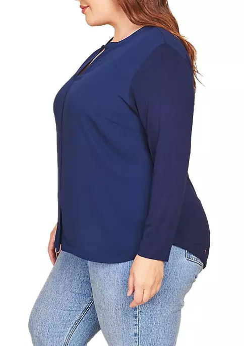 DR2 by Daniel Rainn Plus Size Long Sleeve V-Neck Blouse 2 DR2 by Daniel Rainn Plus Size Long Sleeve V-Neck Blouse - Image 2
