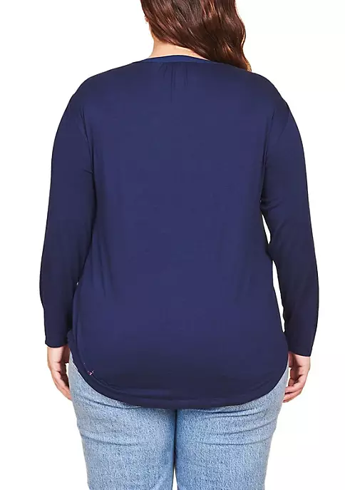 DR2 by Daniel Rainn Plus Size Long Sleeve V-Neck Blouse 3 DR2 by Daniel Rainn Plus Size Long Sleeve V-Neck Blouse - Image 3