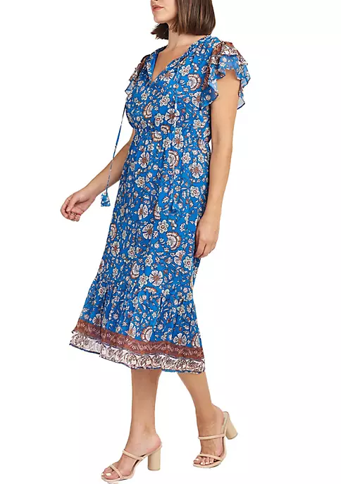 DR2 by Daniel Rainn Aila Boho Dress with Tiered Ruffle Sleeves 2 DR2 by Daniel Rainn Aila Boho Dress with Tiered Ruffle Sleeves - Image 2