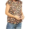 DR2 by Daniel Rainn Floral Pleated Top Blouse
