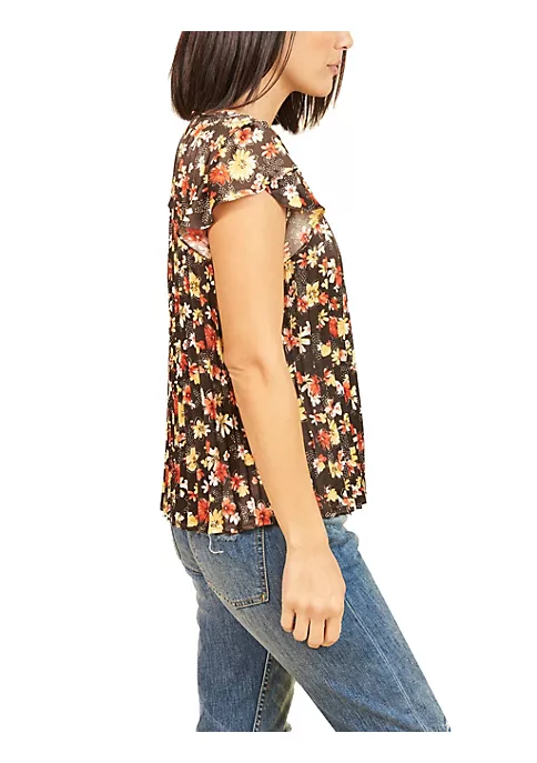 DR2 by Daniel Rainn Floral Pleated Top Blouse 2 DR2 by Daniel Rainn Floral Pleated Top Blouse - Image 2