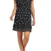 DR2 by Daniel Rainn Andi Polka Dot Dress with Ruffle Sleeves
