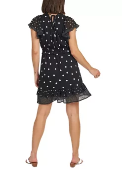 DR2 by Daniel Rainn Andi Polka Dot Dress with Ruffle Sleeves -DR2 by Daniel Rainn Shop Belk 1690