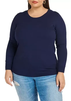 DR2 by Daniel Rainn Plus Size Long Sleeve Crew Neck Sweater