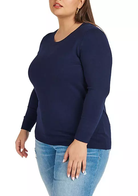DR2 by Daniel Rainn Plus Size Long Sleeve Crew Neck Sweater 2 DR2 by Daniel Rainn Plus Size Long Sleeve Crew Neck Sweater - Image 2
