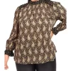 DR2 by Daniel Rainn Long Sleeve Top Blouse with Mock Turtle-Neck (Plus Size)