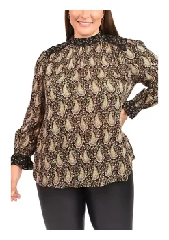 DR2 by Daniel Rainn Long Sleeve Top Blouse with Mock Turtle-Neck (Plus Size) -DR2 by Daniel Rainn Shop Belk 1710