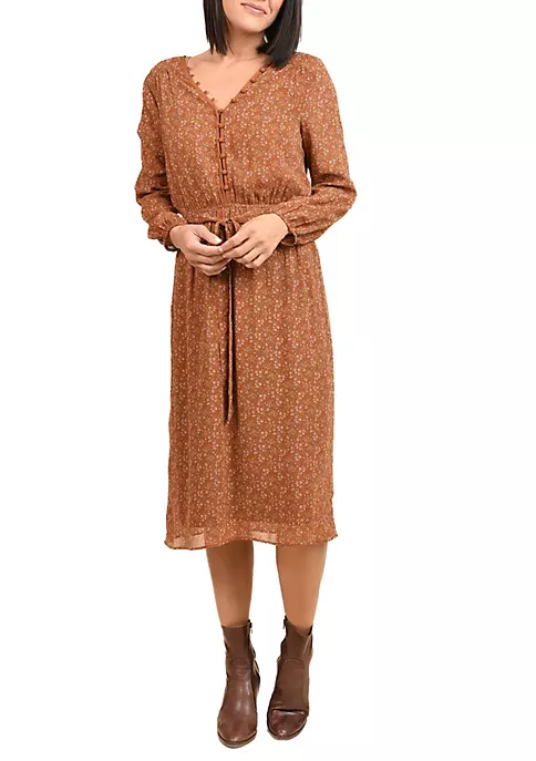 DR2 by Daniel Rainn Nyla Long Sleeve Button-Down Flared Dress 1 DR2 by Daniel Rainn Nyla Long Sleeve Button-Down Flared Dress