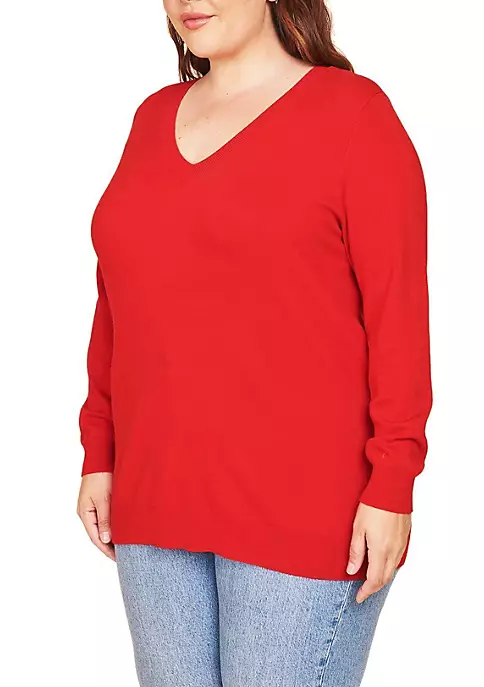 DR2 by Daniel Rainn Plus Size Long Sleeve V-Neck Sweater 2 DR2 by Daniel Rainn Plus Size Long Sleeve V-Neck Sweater - Image 2