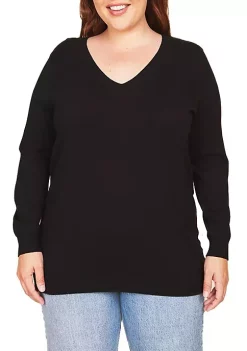 DR2 by Daniel Rainn Plus Size Long Sleeve V-Neck Sweater 14 DR2 by Daniel Rainn Plus Size Long Sleeve V-Neck Sweater -DR2 by Daniel Rainn Shop Belk 1738