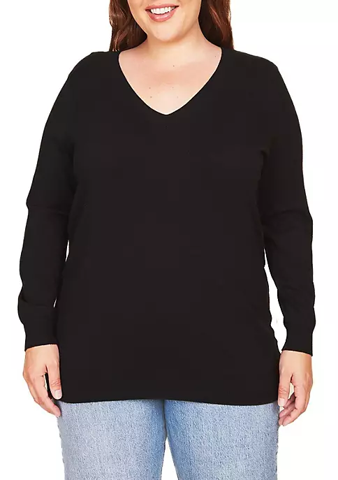 DR2 by Daniel Rainn Plus Size Long Sleeve V-Neck Sweater 6 DR2 by Daniel Rainn Plus Size Long Sleeve V-Neck Sweater - Image 6