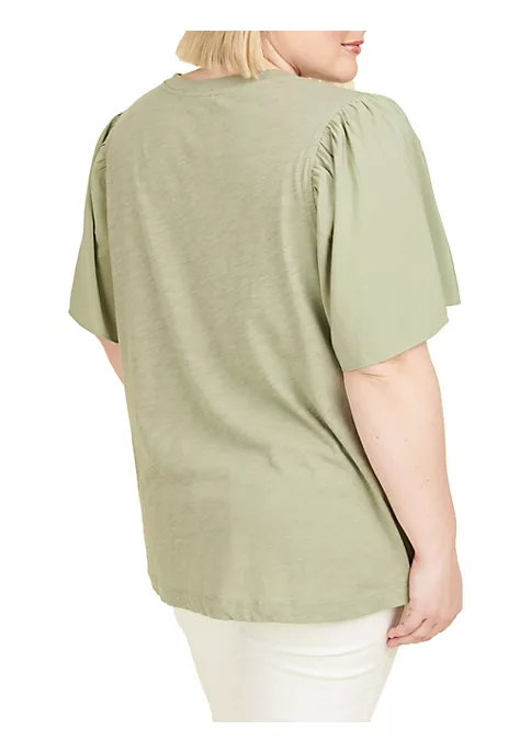 DR2 by Daniel Rainn Knit Bell Sleeve Blouse (Plus Size) 2 DR2 by Daniel Rainn Knit Bell Sleeve Blouse (Plus Size) - Image 2