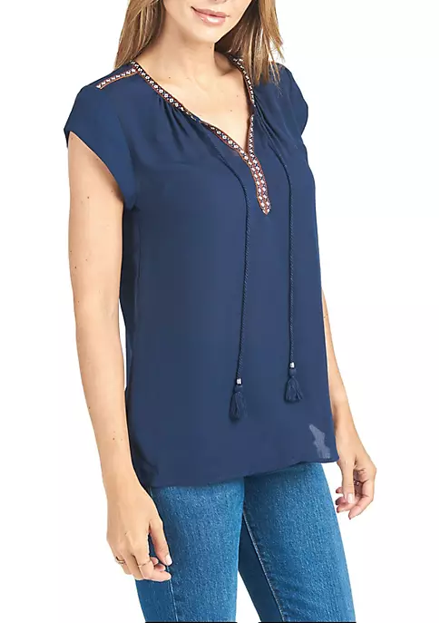 DR2 by Daniel Rainn Short-Sleeved Top With Tassels 2 DR2 by Daniel Rainn Short-Sleeved Top With Tassels - Image 2