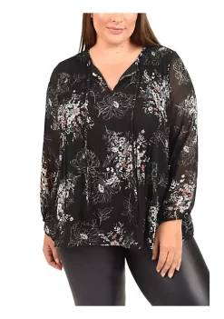 DR2 by Daniel Rainn Long Sleeve Peasant Top Blouse with Tassels (Plus Size) -DR2 by Daniel Rainn Shop Belk 1763