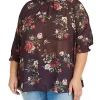 DR2 by Daniel Rainn Floral Mock Turtlenec Blouse (Plus Size)