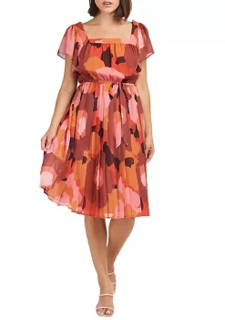 DR2 by Daniel Rainn Thea Pleated Dress with Short Sleeves -DR2 by Daniel Rainn Shop Belk 1778